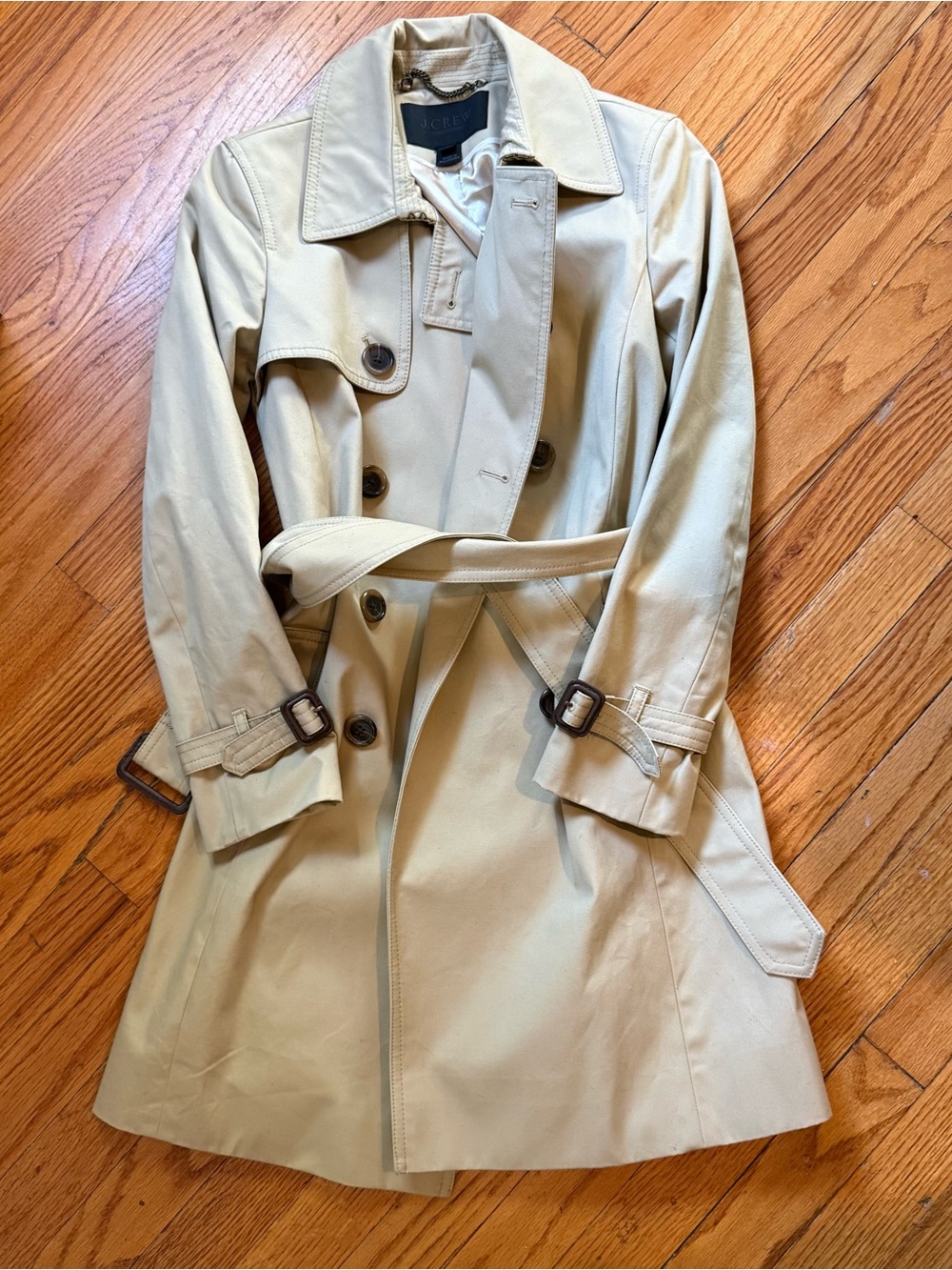 J Crew Collection Icon Trench Coat | Petite 0 | Light Khaki E1708